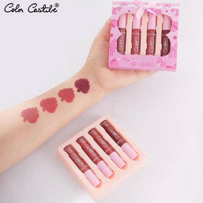 4 Pcs Matte Lip Gloss Set Multicolor Nude Shades