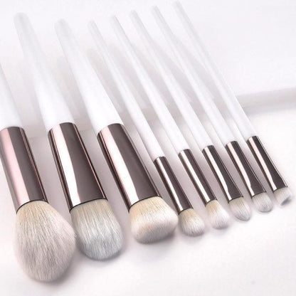10-Piece Makeup Brush Set White Rose Gold ABS