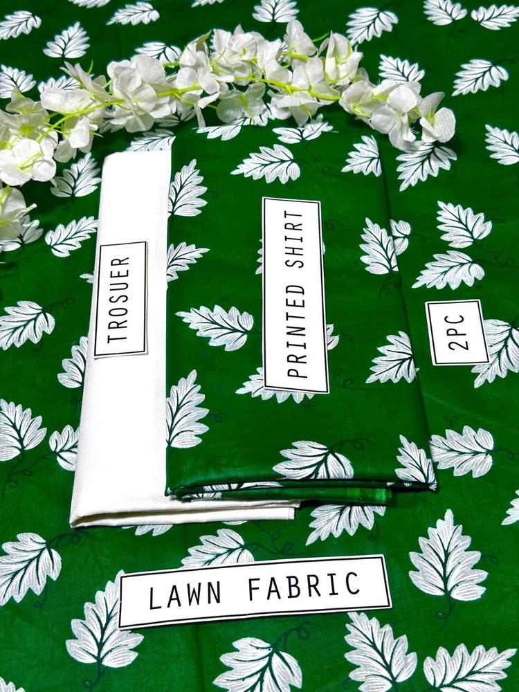 2 Pcs Women's Unstitched Lawn Digital Print Suit
