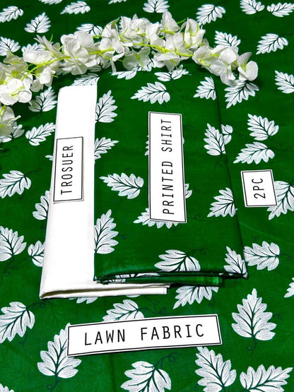 2 Pcs Women's Unstitched Lawn Digital Print Suit