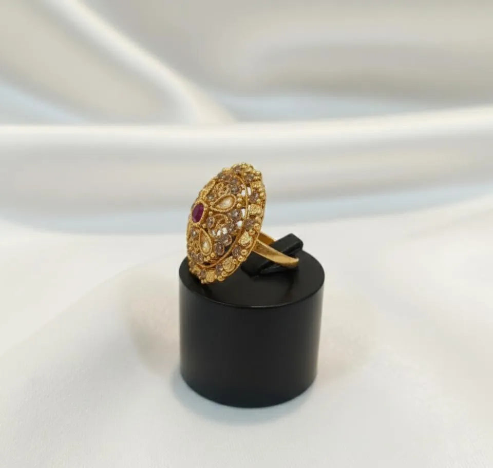 Maroon Adjustable Ring for Women Wedding & Party Wear