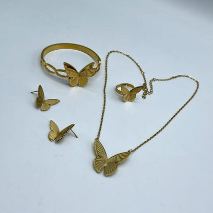 Golden Butterfly Necklace Set for Women