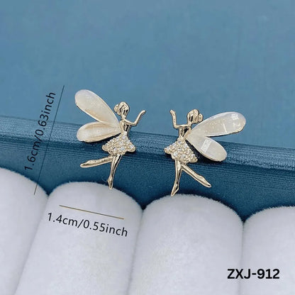 Butterfly Earrings Silver Golden Lightweight Pakistani Women