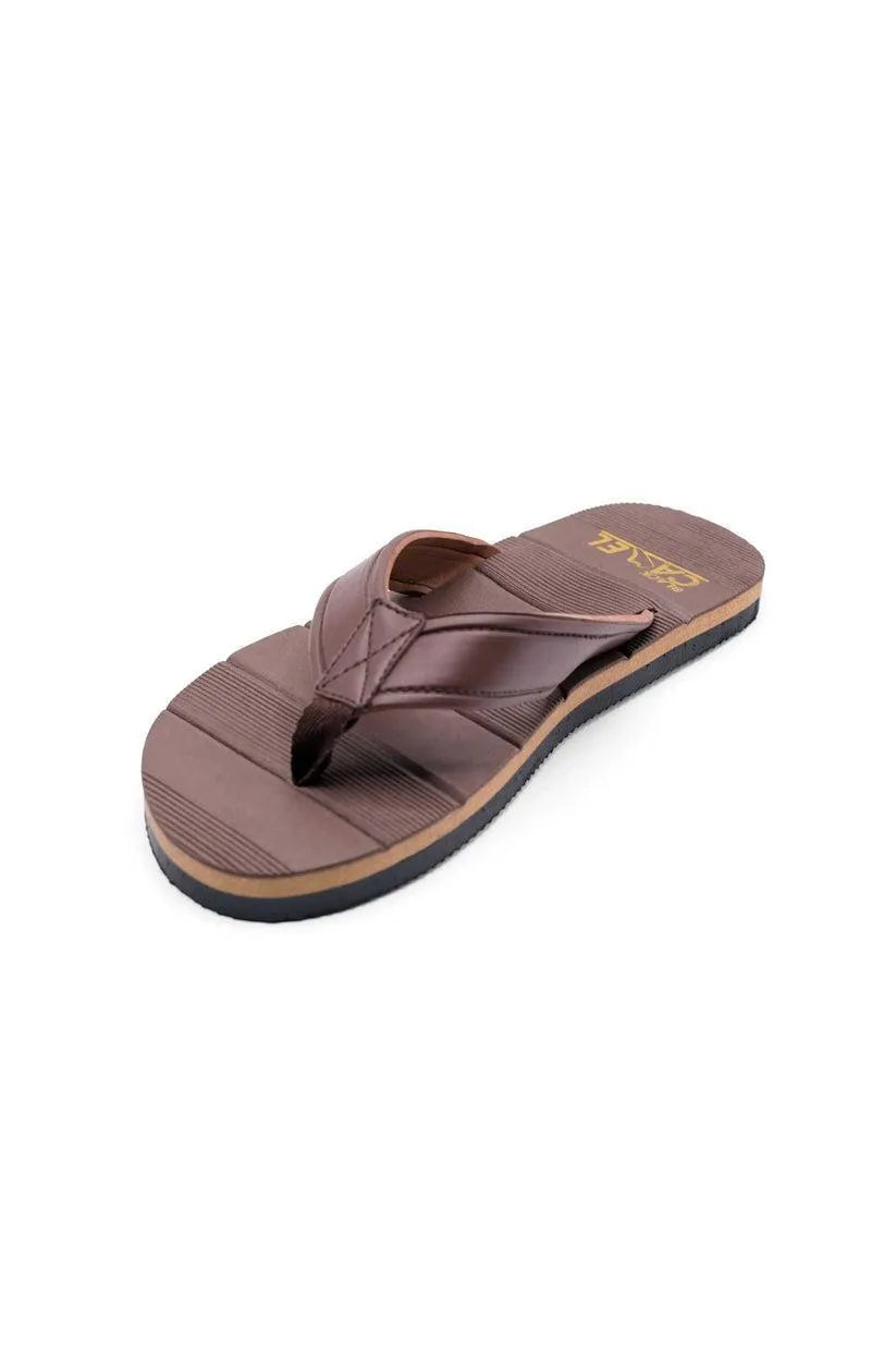 Men Brown Textured Flip Flops Lightweight Casual Sandals