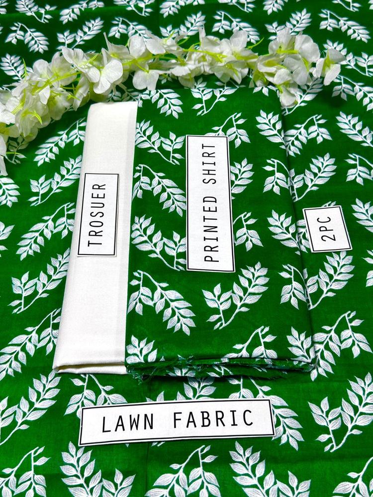 2 Pcs Women's Unstitched Lawn Digital Print Suit