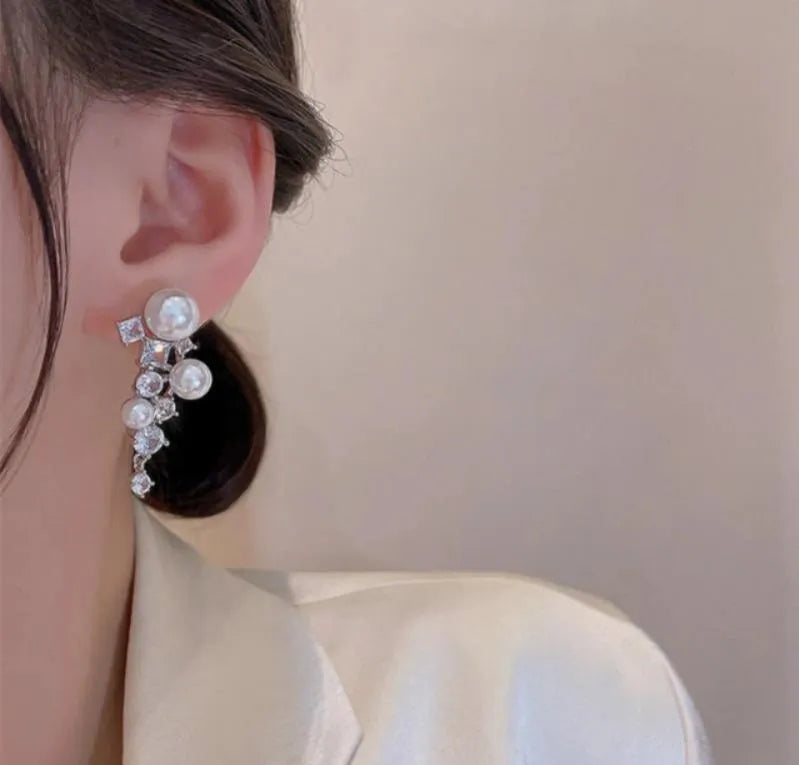 Silver Plated Pearl Earrings for Women