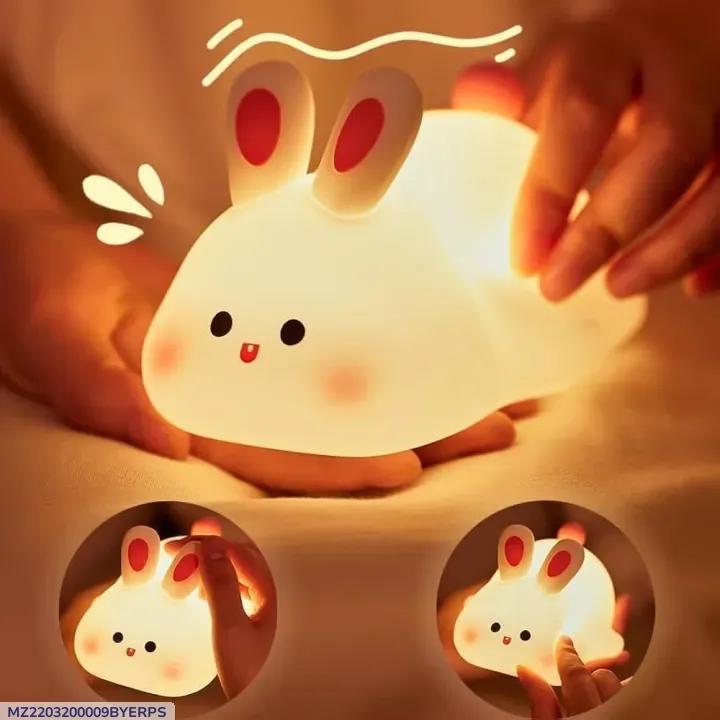 Rechargeable Silicone Bunny Night Light Off White