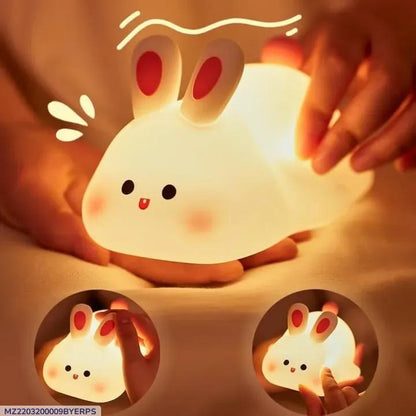 Rechargeable Silicone Bunny Night Light Off White