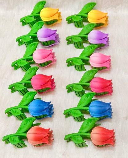 Multicolor Flower Hair Catcher Pack of 2 ABS Plastic
