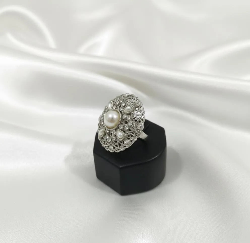 Adjustable Silver Ring Wedding Bridal Partywear
