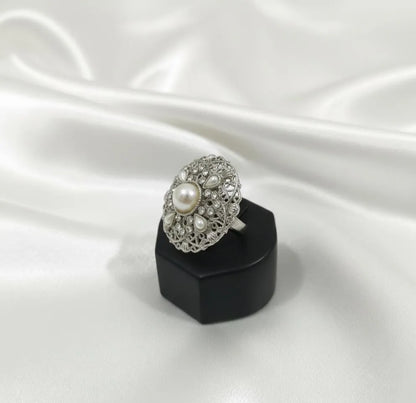 Adjustable Silver Ring Wedding Bridal Partywear