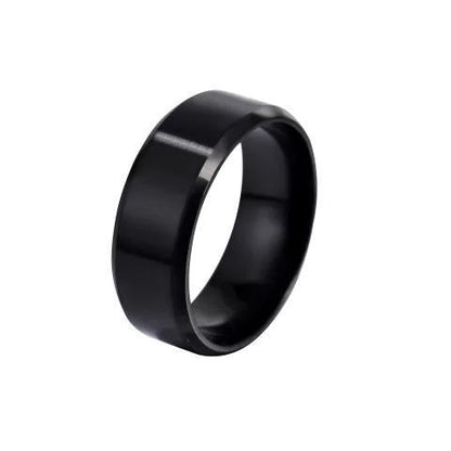 Men Titanium Black Heavy Duty Ring Modern Partywear