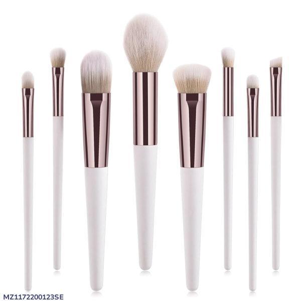 10-Piece Makeup Brush Set White Rose Gold ABS