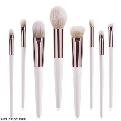 10-Piece Makeup Brush Set White Rose Gold ABS