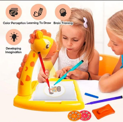 LED Projection Drawing Board for Kids Yellow 3-in-1 Creative Toy
