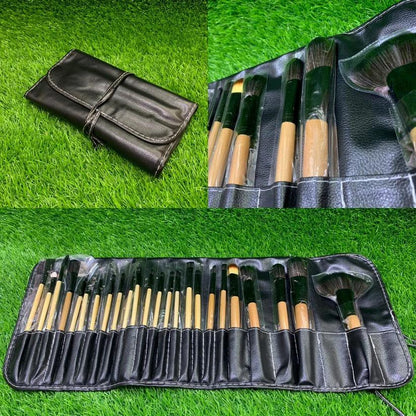 24-Piece Synthetic Makeup Brushes Set Black