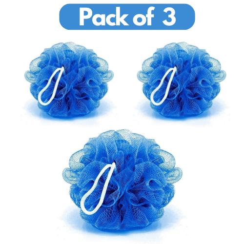 Premium Quality Bath Scrubber Blue Plastic Pack of 3