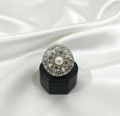 Adjustable Silver Ring Wedding Bridal Partywear