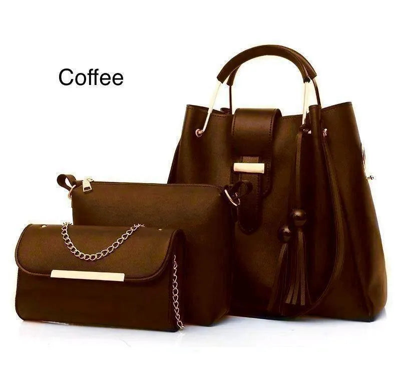 Blue Rexine Handbag Set for Girls