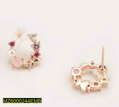 Golden Floral Earrings for Women, Lightweight & Durable