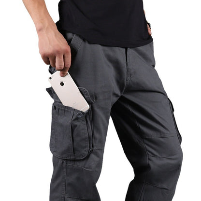 Men Loose Cargo Pants Multi-Pocket Winter Plus Size