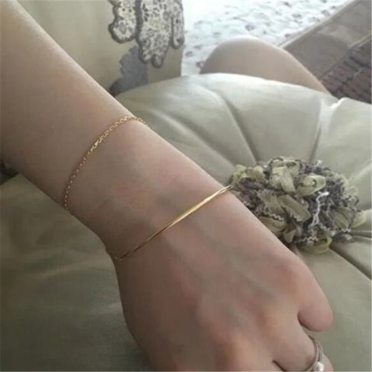 18K Gold Double Layer Bracelet for Women