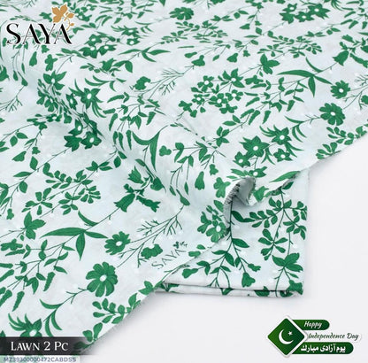 Lawn 2 Pc Green Floral Suit for Independence Day
