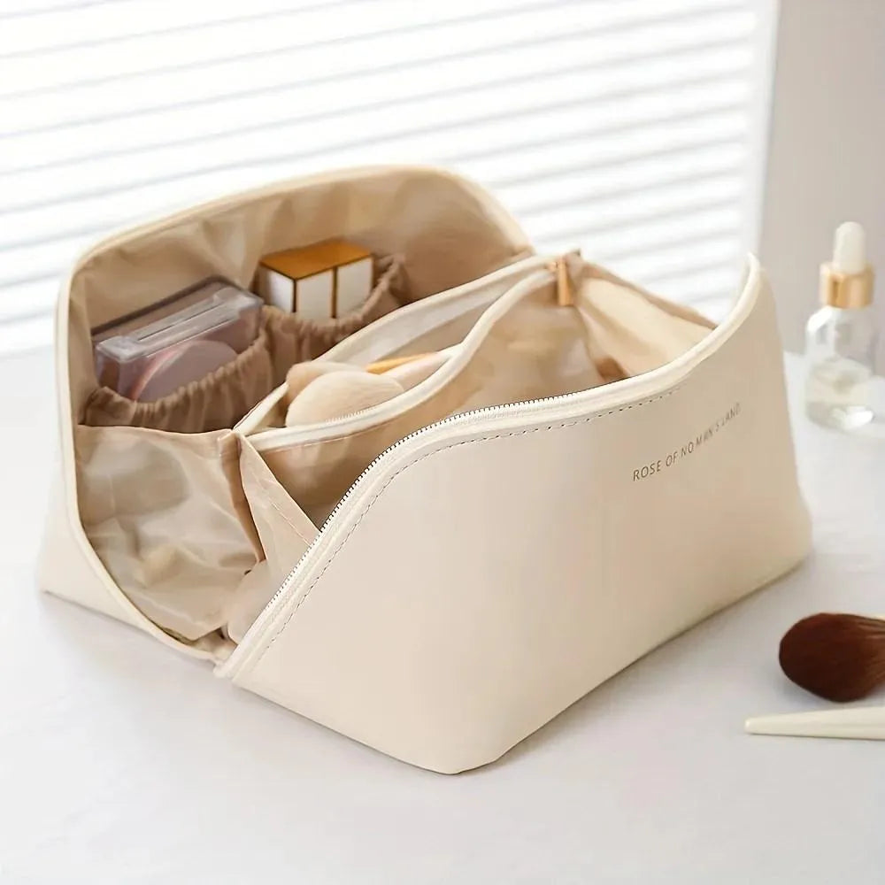 Makeup Pouch Waterproof Leather Travel Storage