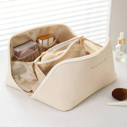 Makeup Pouch Waterproof Leather Travel Storage