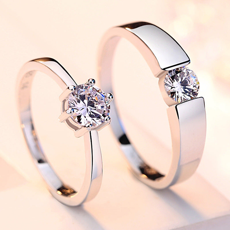 Sterling Silver Couple Wedding Ring for Men Women
