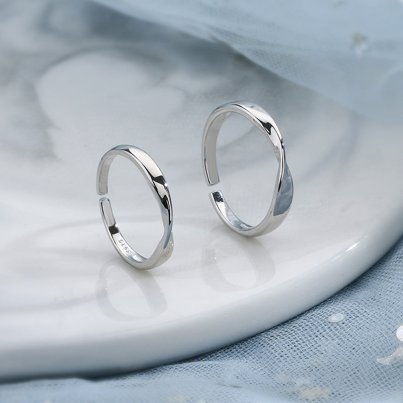 Sterling Silver Mobius Ring Adjustable Unisex Gift