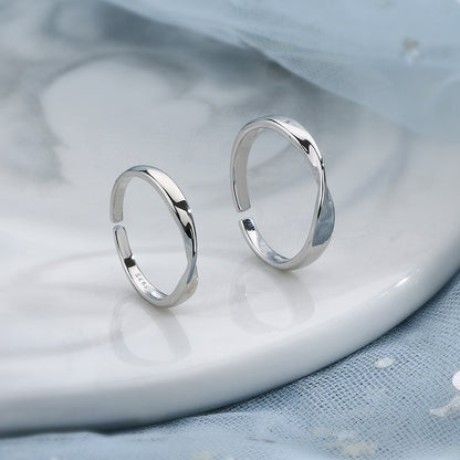 Sterling Silver Mobius Ring Adjustable Unisex Gift