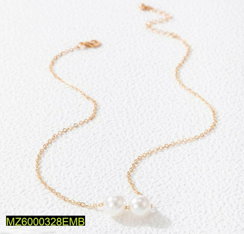 Golden Pearl Necklace for Women Daily Wear Wedding Office