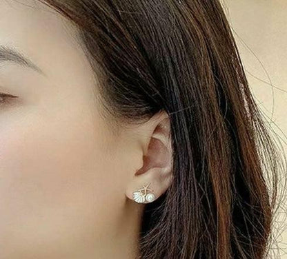 Starfish And Seashell Earrings