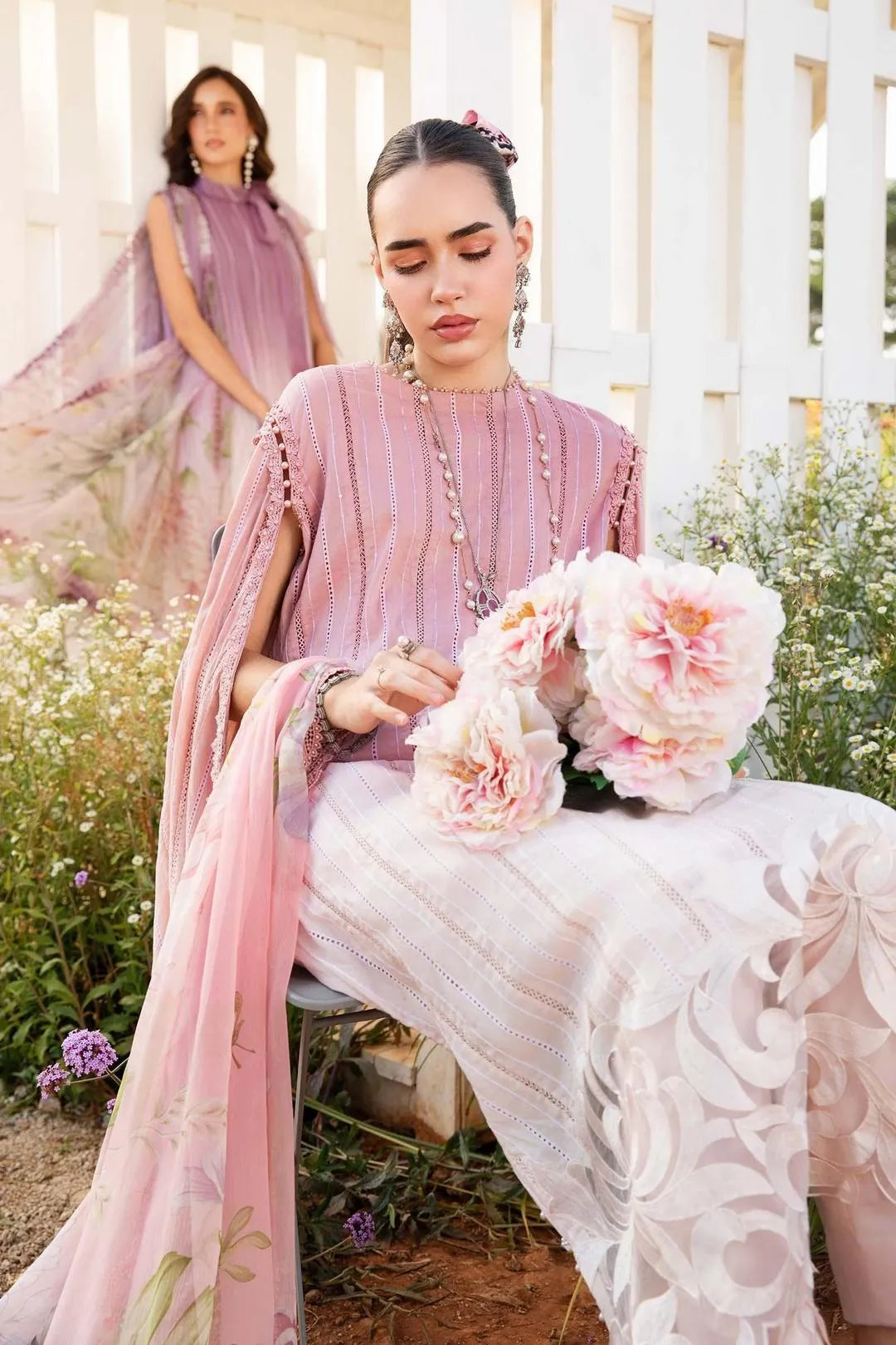 Digital Printed Lawn 3Pc Set Pink Lavender
