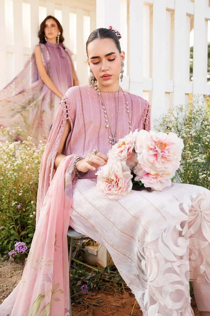 Digital Printed Lawn 3Pc Set Pink Lavender