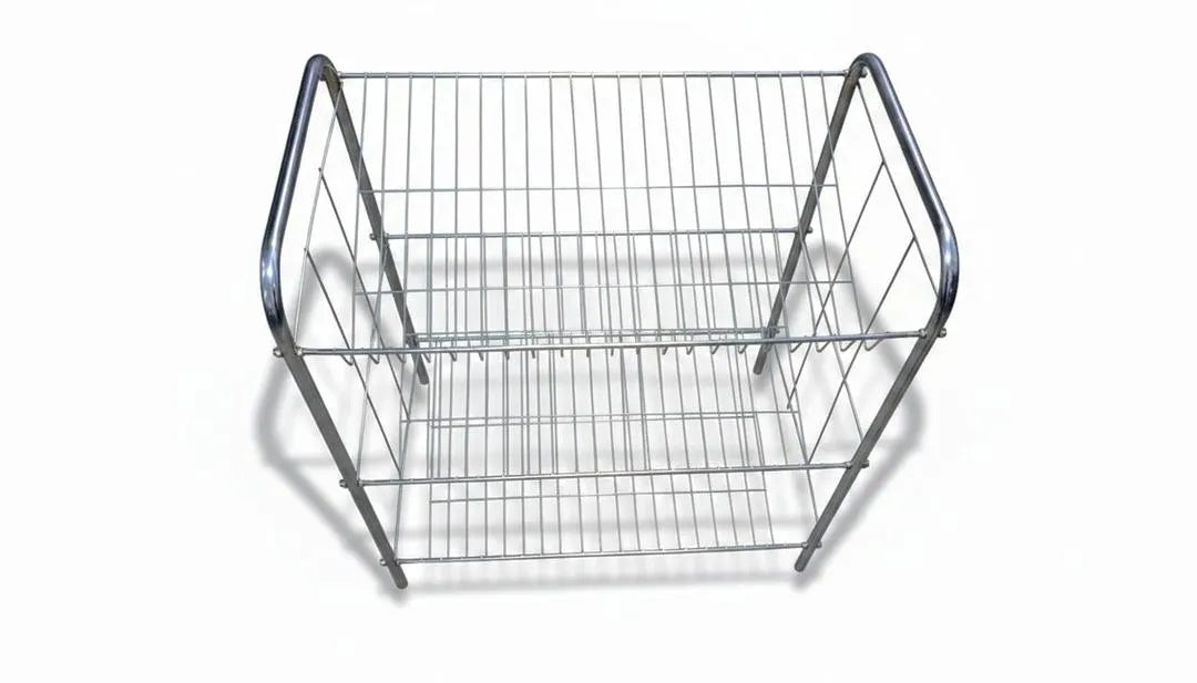 3-Tier Stainless Steel Shoe Rack Silver Minimalist