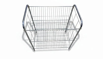 3-Tier Stainless Steel Shoe Rack Silver Minimalist