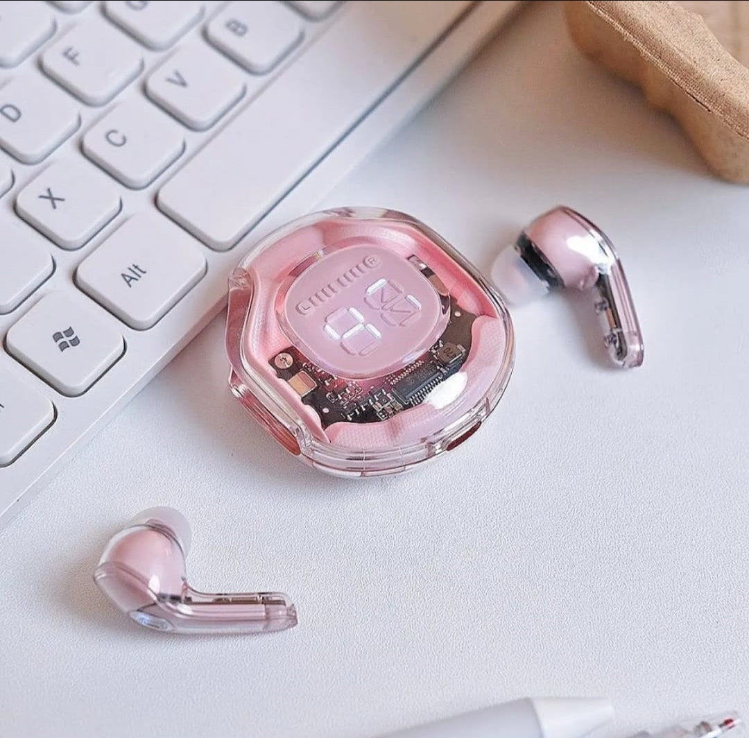 Air39 Transparent Wireless Earbuds with cover | Bluetooth 5.3 TWS AirBuds with LED Display