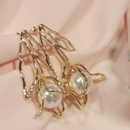 Gold Plated Flower Earrings for Women