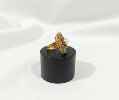 White Adjustable Ring for Wedding & Eid Wear