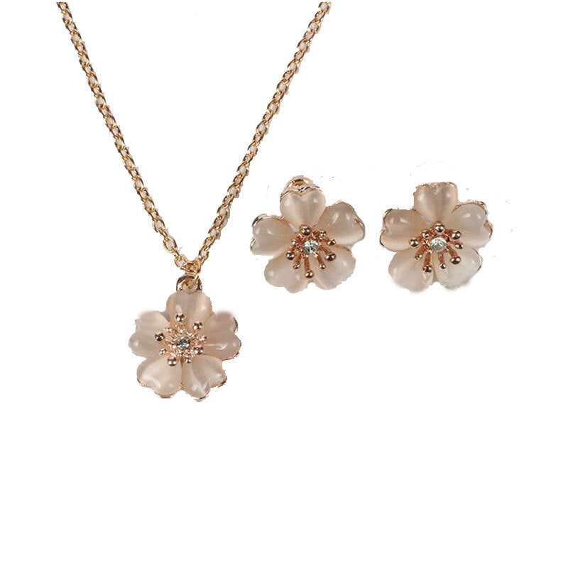 Opal Cherry Blossom Jewelry Set for Pakistani Brides