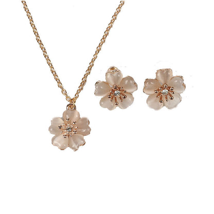 Opal Cherry Blossom Jewelry Set for Pakistani Brides