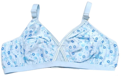 Pack Of 4 Women Ladies Girls Classy Multi Colour Jersey Printed Bra Brief Blouse Brazier Brassie - Comfortable Daily Innerwear Set
