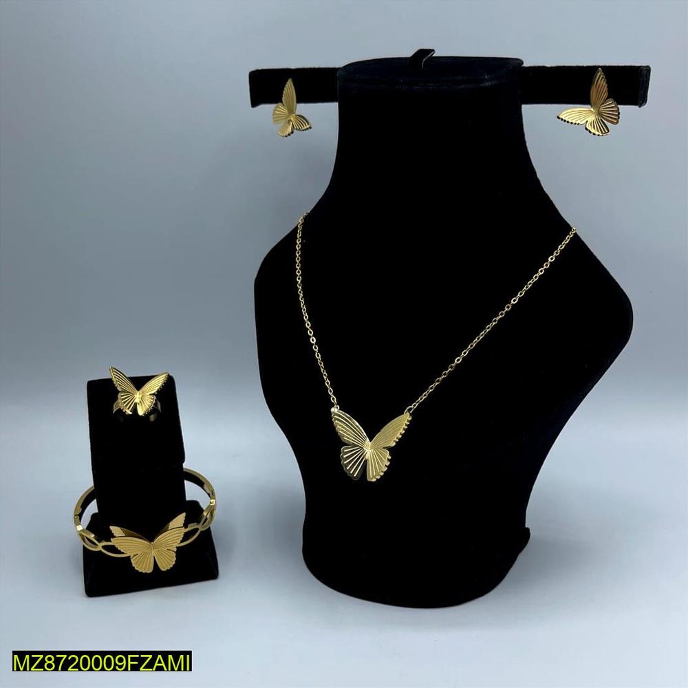 Golden Butterfly Necklace Set for Women