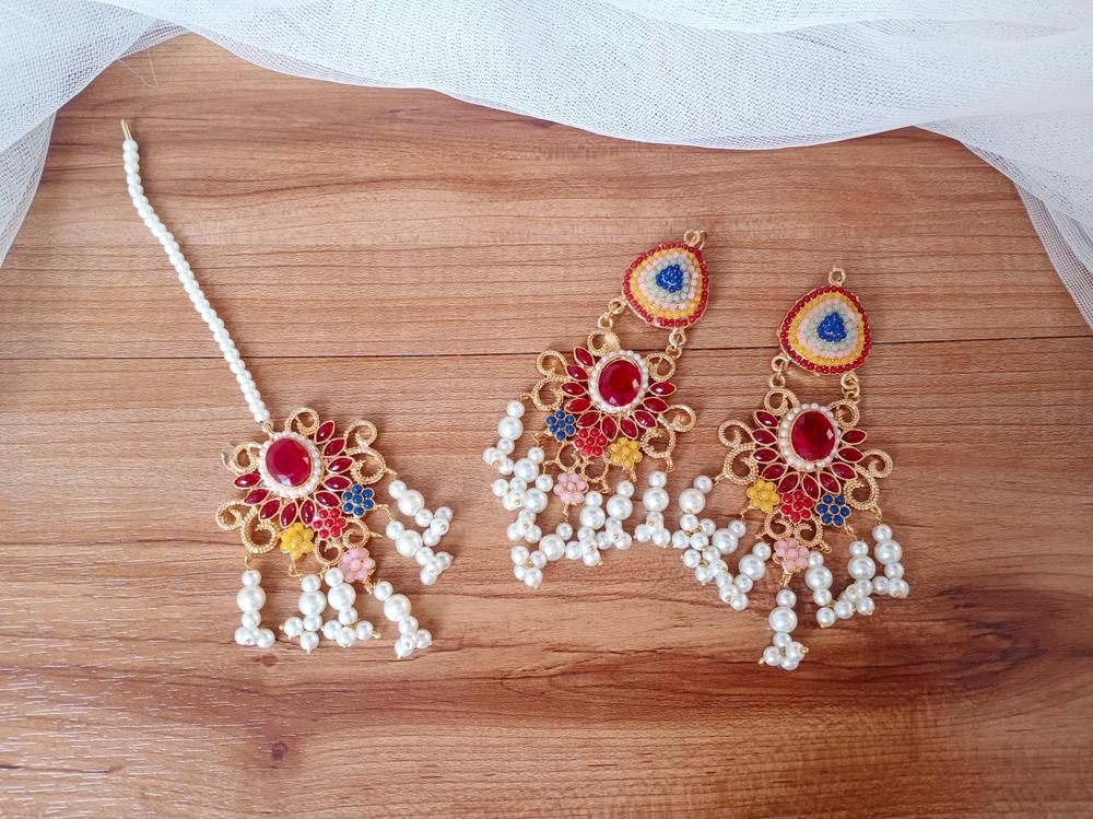Gold Plated Earrings Set for Pakistani Brides & Festivals