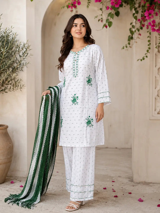 14 August 3 Pcs Women's Stitched Fancy Embroidered Suit