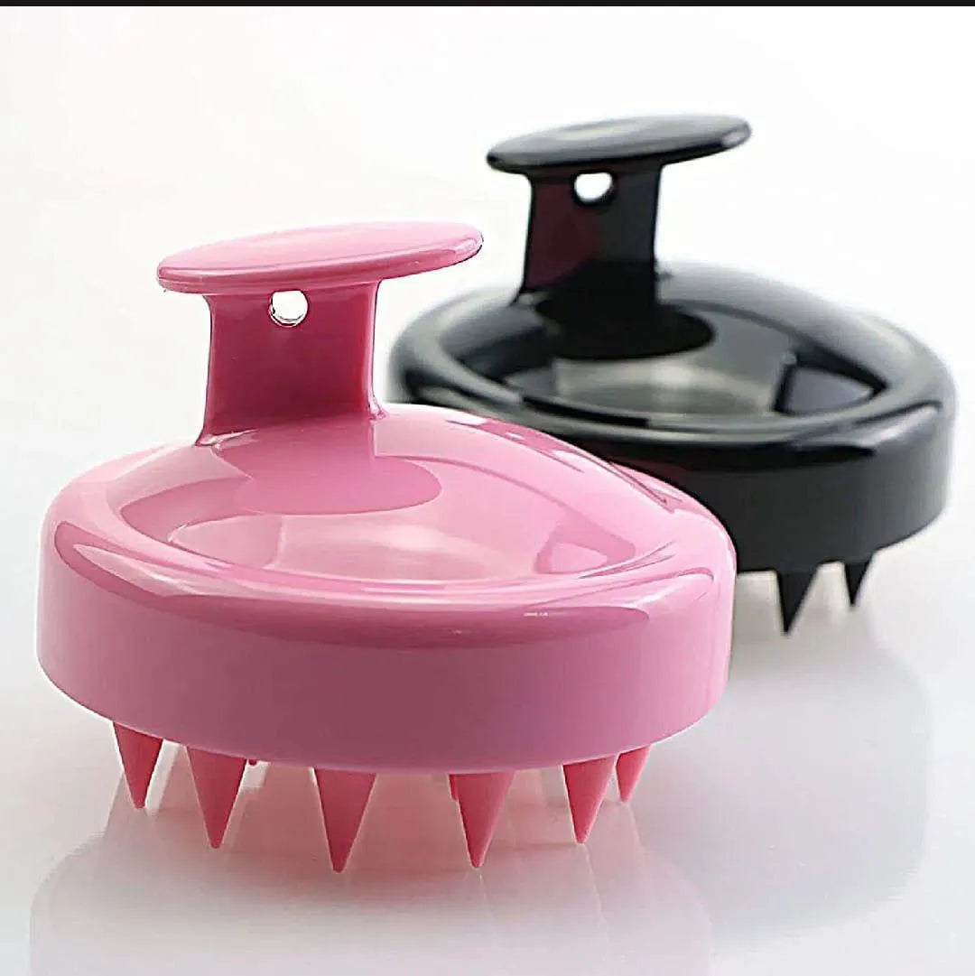 Silicone Scalp Massager Brush Pink Black
