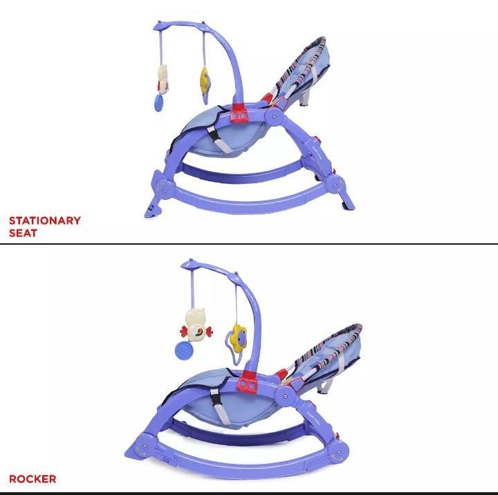 Portable Baby Rocking Bouncer with Vibration & Socket Locks