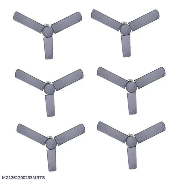 Grey Ceiling Fan Covers 6 Pcs Dust Proof Moisture Resistant